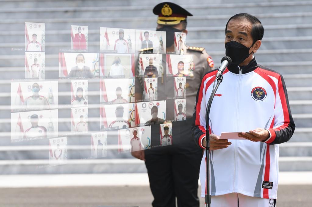 1433Presiden Jokowi Lepas Kontingen Indonesia Ke Olimpiade Tokyo
