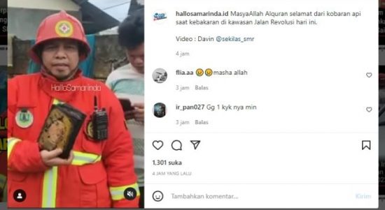 VIDEO!, Keajaiban, Al Qur'an Selamat dari Kebakaran Rumah, Warganet: Massa Allah!