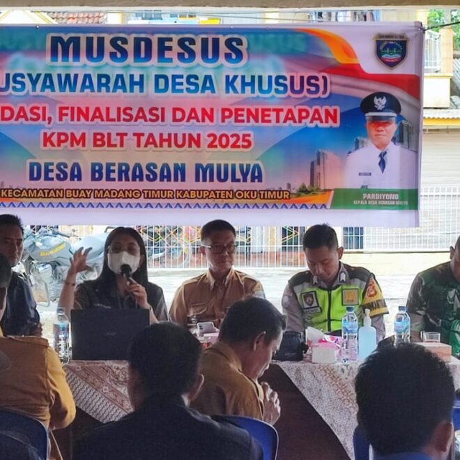 Suasana Musdesus Desa Berasan Mulya, Kecamatan Buay Madang Timur, Kabupaten OKU Timur.