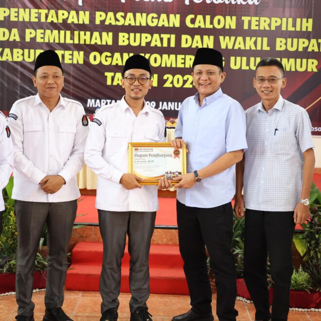 KPU OKU Timur menetapkan Lanosin - Yudha sebagai Bupati dan Wakil Bupati OKU Timur periode 2025-2030.
