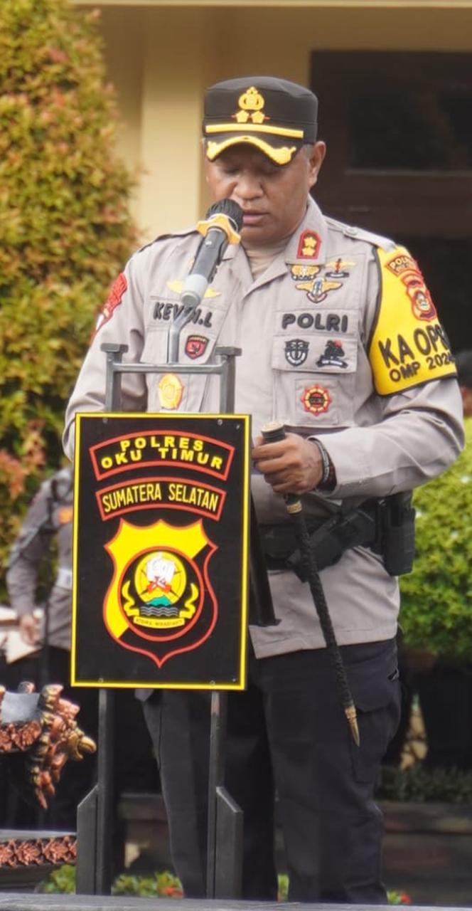 Kapolres Ogan Komering Ulu Timur AKBP Kevin Leleury Selaku KA OPS RES Operasi Pekat I Musi 2025.
