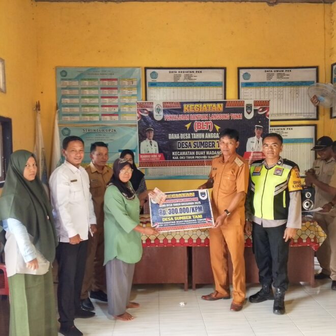 Penyaluran BLT-DD tahap 1 Desa Sumber Tani realisasi Januari, Februari, Maret Tahun Anggaran 2025.