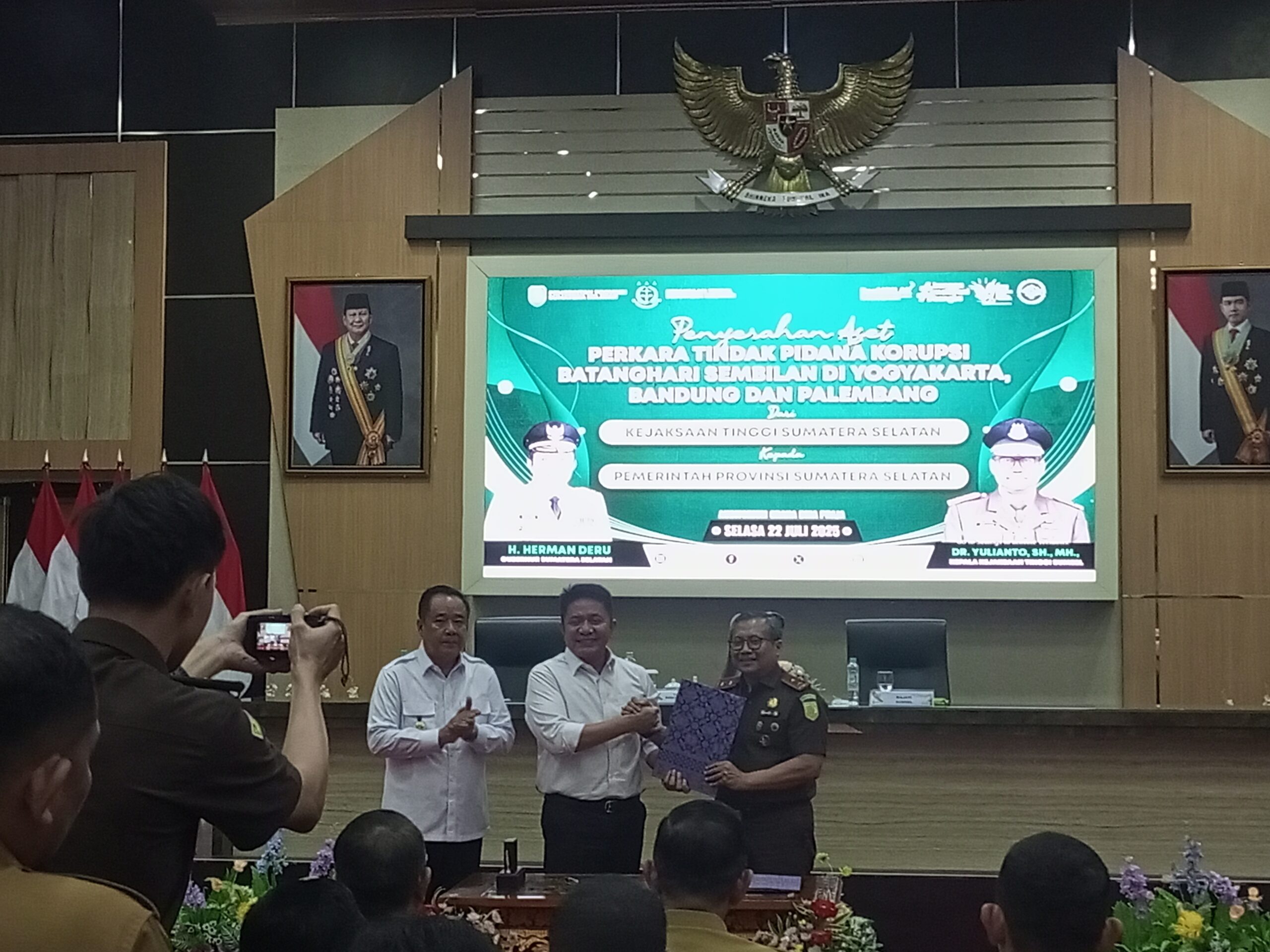 Pemprov Sumsel Terima Tiga Aset Bernilai Puluhan Miliar yang Lama Dikuasai Pihak Ketiga dari Kejati