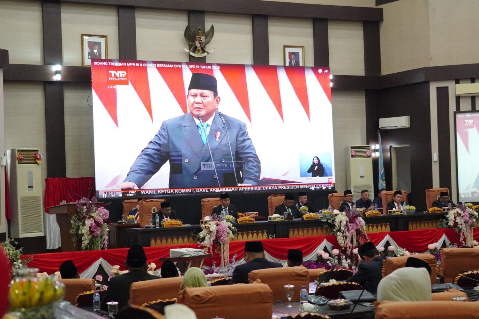 Dengarkan Pidato Kenegaraan Presiden Jelang HUT RI ke-80, DPRD OKI Gaungkan Semangat ‘Bersatu Berdaulat’