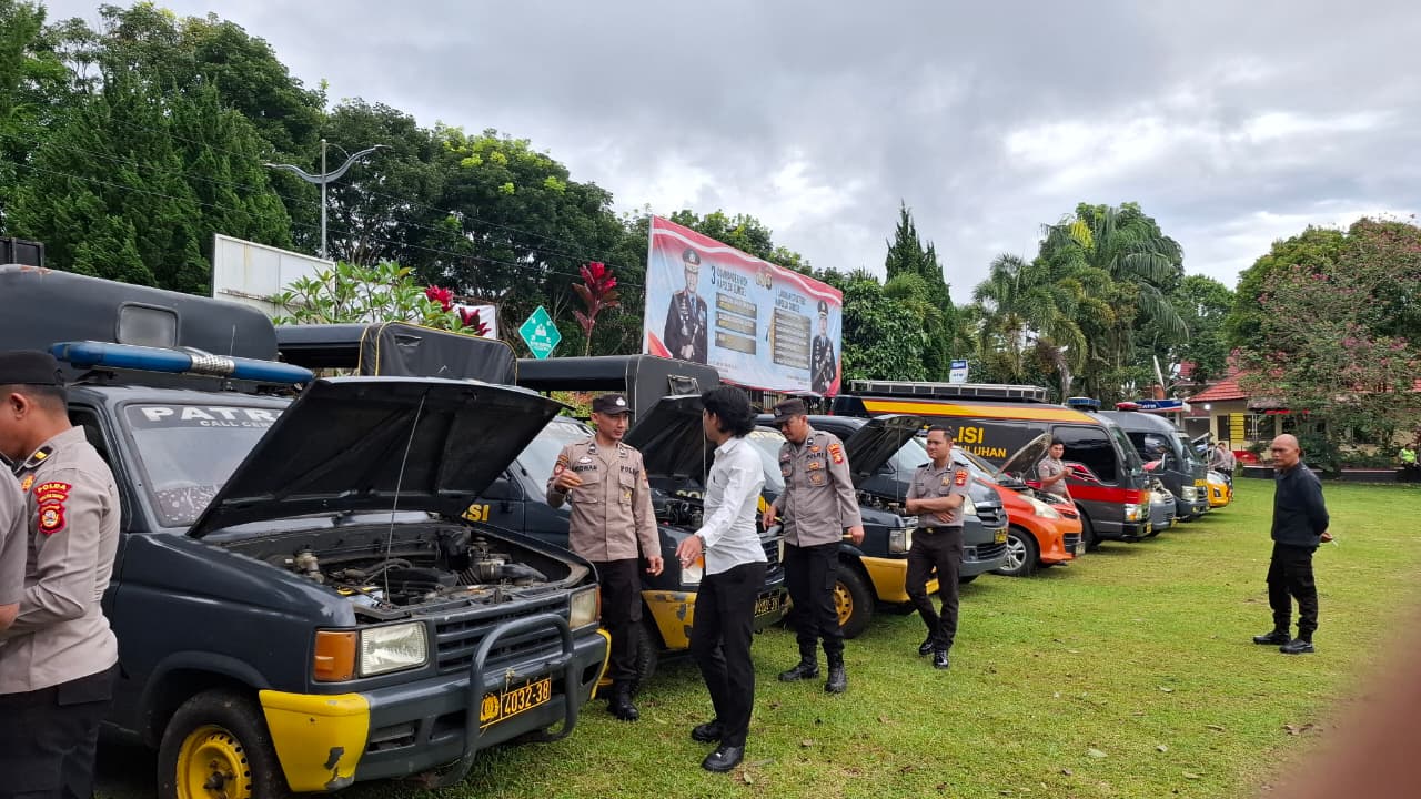 Jelang Nataru, Polres Pagar Alam  Pastikan Kendaraan Dinas Prima dan Siap Bertugas