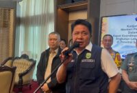 Gubernur Sumsel, Herman Deru bersama Menteri Perhubungan, Dudy Purwagandhi saat diwawancarai langsung, Rabu (25/2/2026). Foto: Tia