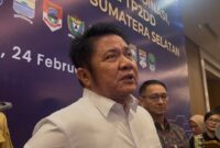 Gubernur Sumsel, Herman Deru bersama Kepala Perwakilan Bank Indonesia Provinsi Sumatera Selatan, Bambang Pramono saat diwawancarai, Selasa (24/2/2026). Foto: Tia