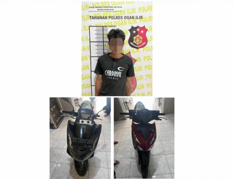 Pelaku beserta barang bukti saat diamankan. (Foto: Dokumen Polisi) 