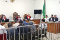 Para saksi dihadirkan disidang dugaan korupsi pengelolaan dana Komite Olahraga Nasional Indonesia (KONI) Kabupaten Lahat di PN Tipikor Palembang. 
