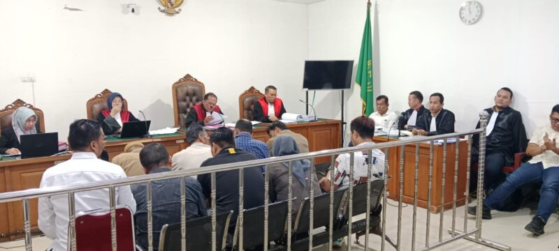 Para saksi dihadirkan disidang dugaan korupsi pengelolaan dana Komite Olahraga Nasional Indonesia (KONI) Kabupaten Lahat di PN Tipikor Palembang. 