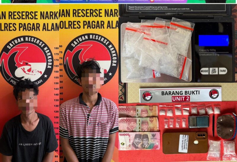 fhoto : dua tersangka narkoba di wilayah hukum polres pagar alam