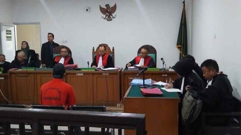 Saat Majelis hakim membacakan putusan Terdakwa Hariyanto di PN Palembang, Rabu (11/3/2026)