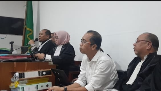 Saat Saat terdakwa Raimar Yosnadi jalani sidang berapa hari yang lalu di PN Tipikor Palembang