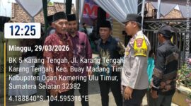 Personel Polsek Buay Madang Timur melaksanakan giat imbauan kepada warga yang menyelenggarakan resepsi pernikahan di Desa Sumber Mulyo, Karang Tengah, dan Sumber Asri pada Minggu (29/03/2026).