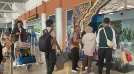 Suasana area Check in Bandara SMB II Palembang, Senin (30/3/2026). Foto: Tia