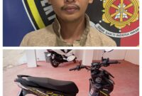 Tersangka beserta barang bukti saat diamankan. (Foto: Dokumen Polisi) 