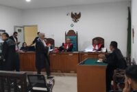 Suasana persidangan di PN Palembang saat JPU bacakan tuntutan pidana di PN Palembang, Senin (6/4/2026)