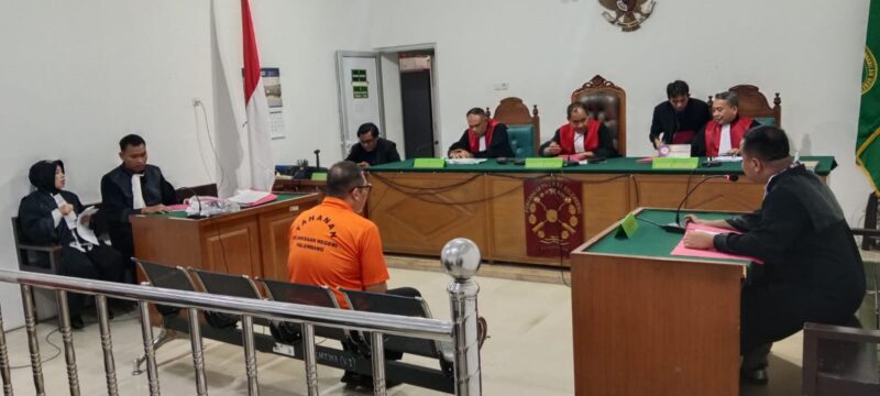 Saat Tim Penasehat Hukum menyampaikan Duplik pada sidang digelar di PN Palembang , Rabu (8/4/2026)