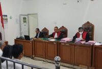 Saat majelis hakim membacakan putusan sela terhadap empat terdakwa di Persidangan yang digelar di PN Tipikor Palembang, Senin (13/4/2026)
