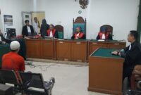 Saat majelis hakim menjatuhkan hukuman Supriyadi di PN Palembang, Senin (13/4/2026)