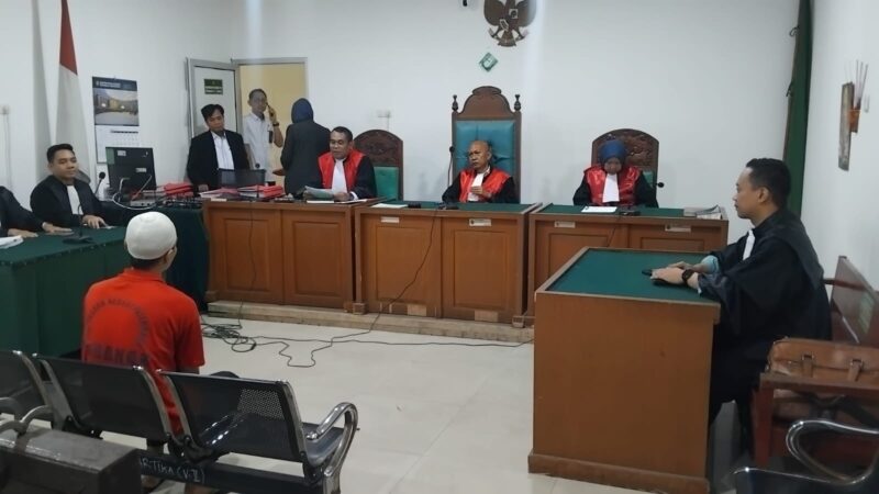 Saat majelis hakim menjatuhkan hukuman Supriyadi di PN Palembang, Senin (13/4/2026)