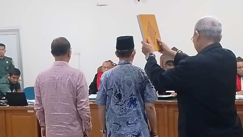 Saat saksi Bupati OKU, Teddy Meilwansyah dihadirkan di PN Tipikor Palembang, Selasa (14/4/2026)