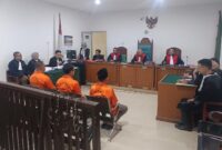 Saat JPU bacakan tuntutan pidana terhadap ketiga terdakwa kasus TPPU di PN Palembang, Selasa (14/4/2026)