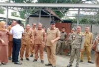 fhoto : walikota pagar alam bersama dinas lingkungan hidup lakukan peninjauan pembangunan pasar terminal nendagung
