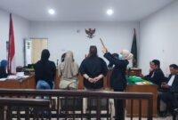 Saat saksi korban dan para saksi lain dihadirkan dalam sidang yang digelar di PN Palembang, Kamis (16/4/2026)