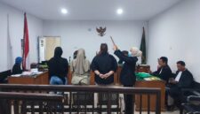 Saat saksi korban dan para saksi lain dihadirkan dalam sidang yang digelar di PN Palembang, Kamis (16/4/2026)