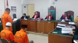 Saat tim kuasa Hukum Bacakan nota pembelaan di persidangan digelar di PN Palembang, Senin (20/4/2026)