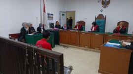 Saat JPU bacakan tuntutan Pidana persidangan yang digelar di PN Palembang, Selasa (21/4/2026)