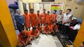 11 orang yang ditetapkan sebagai tersangka. Foto: dokumen polisi.