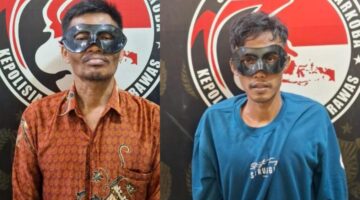 Ayah dan anak saat diamankan di Polres Musi Rawas. Foto: dokumen polisi.