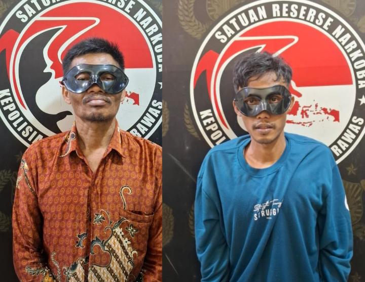 Ayah dan anak saat diamankan di Polres Musi Rawas. Foto: dokumen polisi.