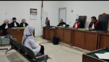 Saat terdakwa Wardiyah di hadirkan di sidang Tipikor PN Palembang