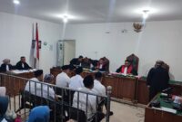 Saat enam terdakwa dihadirkan di PN Tipikor Palembang, kamis (30/4/2026)