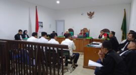 Saat para terdakwa dihadirkan di sidang Kasus dugaan korupsi Koni Lahat di PN Tipikor Palembang, Kamis (30/4/2026)