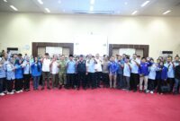 Sarasehan dan Penyampaian Aspirasi Buruh dalam rangka peringatan May Day 2026 yang berlangsung di Auditorium Graha Bina Praja Pemerintah Provinsi Sumatera Selatan, Jumat (1/5/2026).