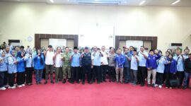 Sarasehan dan Penyampaian Aspirasi Buruh dalam rangka peringatan May Day 2026 yang berlangsung di Auditorium Graha Bina Praja Pemerintah Provinsi Sumatera Selatan, Jumat (1/5/2026).