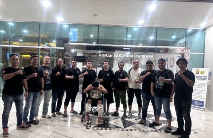 Foto :  pelaku usai menjalani perawatan di Rumah sakit