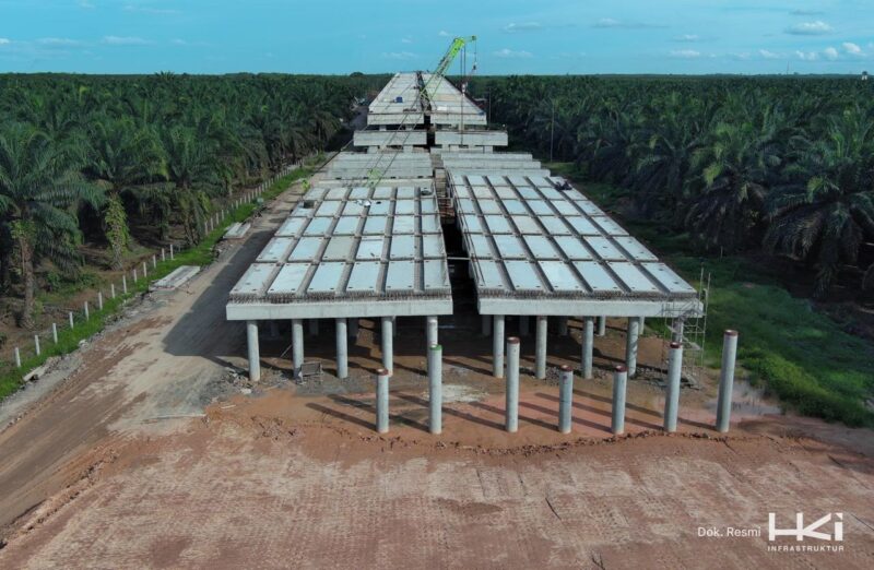 Pembangunan Tol Palembang - Betung dikebut. Foto: Dokumen Hutama Karya.