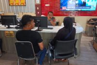korban saat melapor ke SPKT polres palembang 