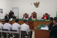 Saat Tim JPU kejari Lahat bacakan tuntutan pidana terhadap empat terdakwa di sidang Tipikor Palembang, Rabu (13/5/2026)