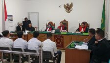 Saat Tim JPU kejari Lahat bacakan tuntutan pidana terhadap empat terdakwa di sidang Tipikor Palembang, Rabu (13/5/2026)
