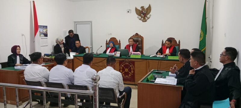 Saat Tim JPU kejari Lahat bacakan tuntutan pidana terhadap empat terdakwa di sidang Tipikor Palembang, Rabu (13/5/2026)