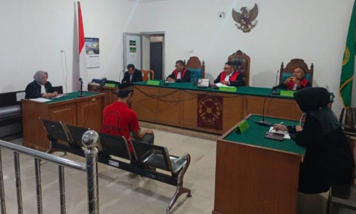 Saat Terdakwa Juanda  Dihadirkan di PN Palembang , Senin (18/5/2026)