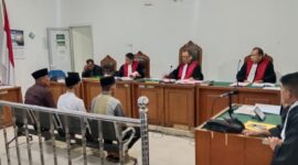 Saat tiga terdakwa Jalani sidang perdana di PN Tipikor Palembang, Kamis (21/5/2026)