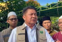Gubernur Sumsel, Herman Deru saat diwawancarai langsung di Masjid Taqwa Palembang, Selasa (26/5/2026). Foto: (Tia)