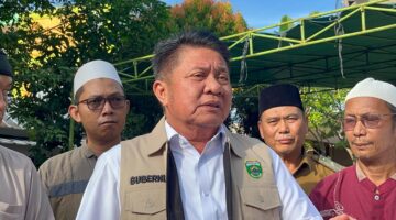Gubernur Sumsel, Herman Deru saat diwawancarai langsung di Masjid Taqwa Palembang, Selasa (26/5/2026). Foto: (Tia)